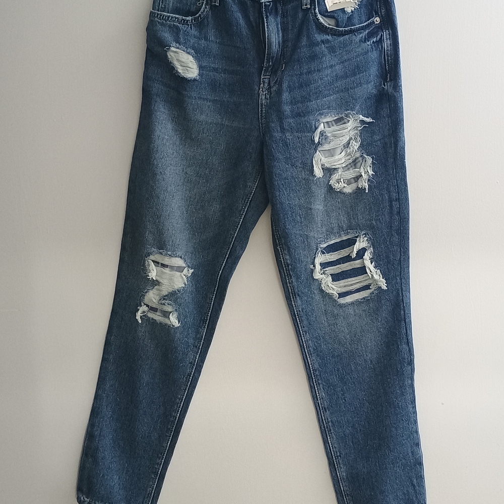 No Boundaries Ripped Blue Boyfriend Jeans